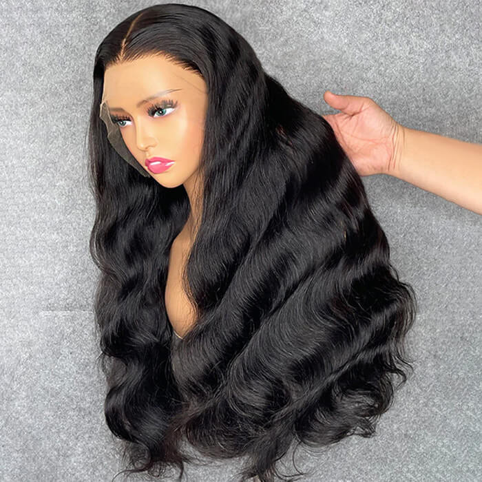 13x6 HD Full Lace Frontal Wigs Invisible HD Lace Body Wave Front Wigs Pre Bleached Knots Plucked Hairline - Image 4
