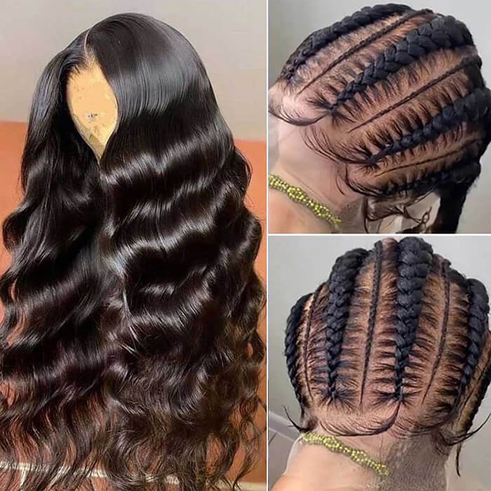 13x6 HD Full Lace Frontal Wigs Invisible HD Lace Body Wave Front Wigs Pre Bleached Knots Plucked Hairline - Image 6