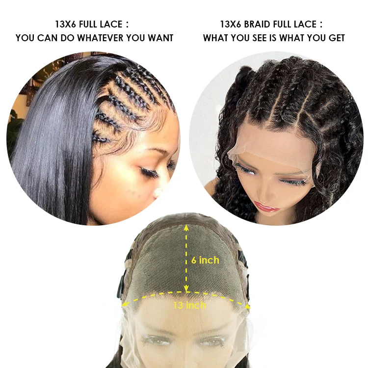 13x6 HD Full Lace Frontal Wigs Invisible HD Lace Curly Front Wigs Pre Bleached Knots Plucked Hairline - Image 4