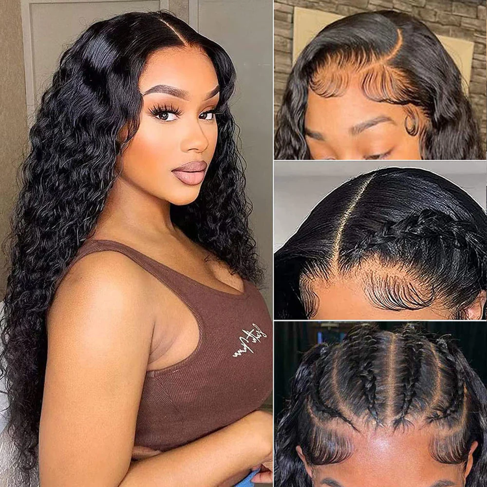 13x6 HD Full Lace Frontal Wigs Invisible HD Lace Deep Wave Front Wigs Pre Bleached Knots Plucked Hairline - Image 10