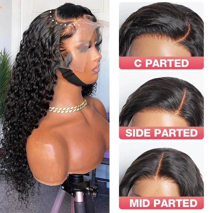 13x6 HD Full Lace Frontal Wigs Invisible HD Lace Deep Wave Front Wigs Pre Bleached Knots Plucked Hairline - Image 5