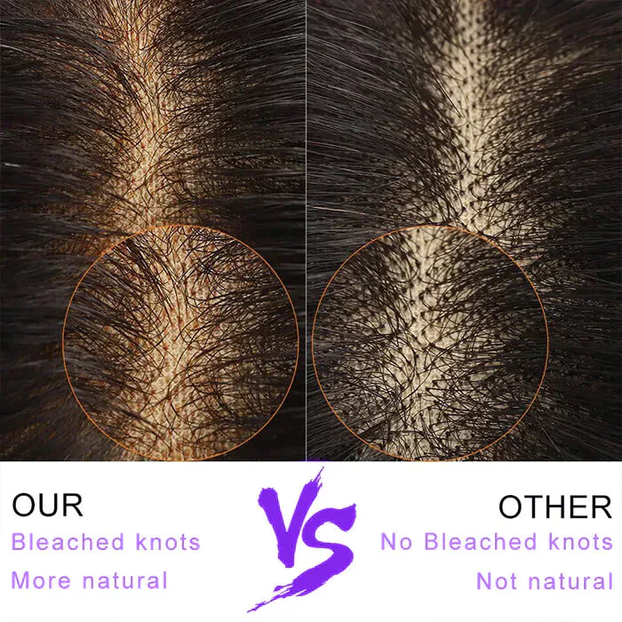 13x6 HD Full Lace Frontal Wigs Invisible HD Lace Kinky Straight Front Wigs Pre Bleached Knots Plucked Hairline - Image 4