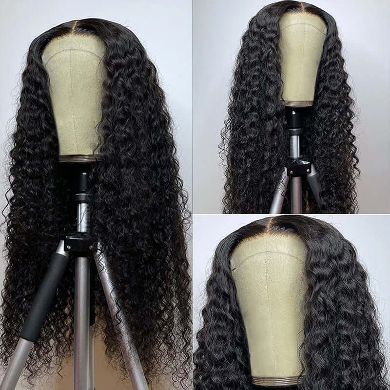 13x6 Lace Front Wig Curly Human Hair Wig HD Transparent Kinky Curly Lace Front Wig - Image 3