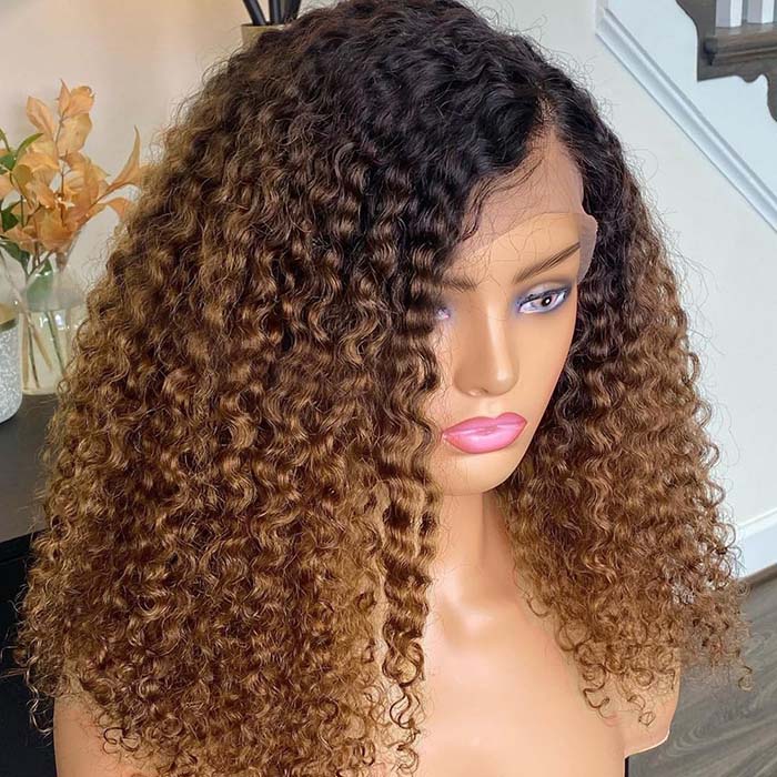 1B/30 Ombre Brown Color Bob Wig Curly Human Hair HD Lace Front Glueless Wig Pre Cut Pre Plucked Special Offer - Image 5