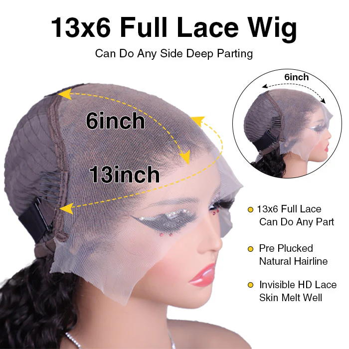 220% Density Deep Wave 13x6 Lace Frontal Wig 100% Human Hair Skin Melt HD Lace Wigs Special Offer - Image 6
