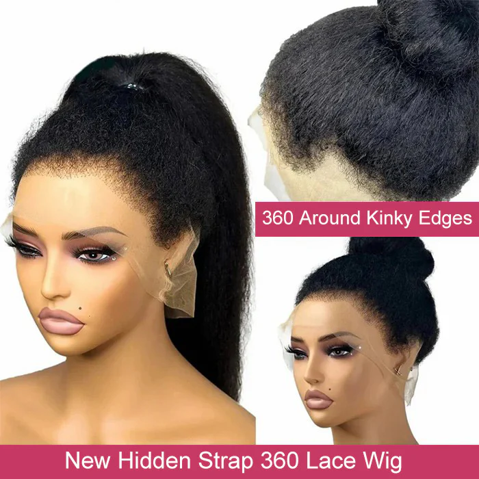 [$239 = 2 Wigs] Invisi-String 360 Lace Frontal 4C Edge Kinky Straight & Body Wave Wig Special Offer - Image 5