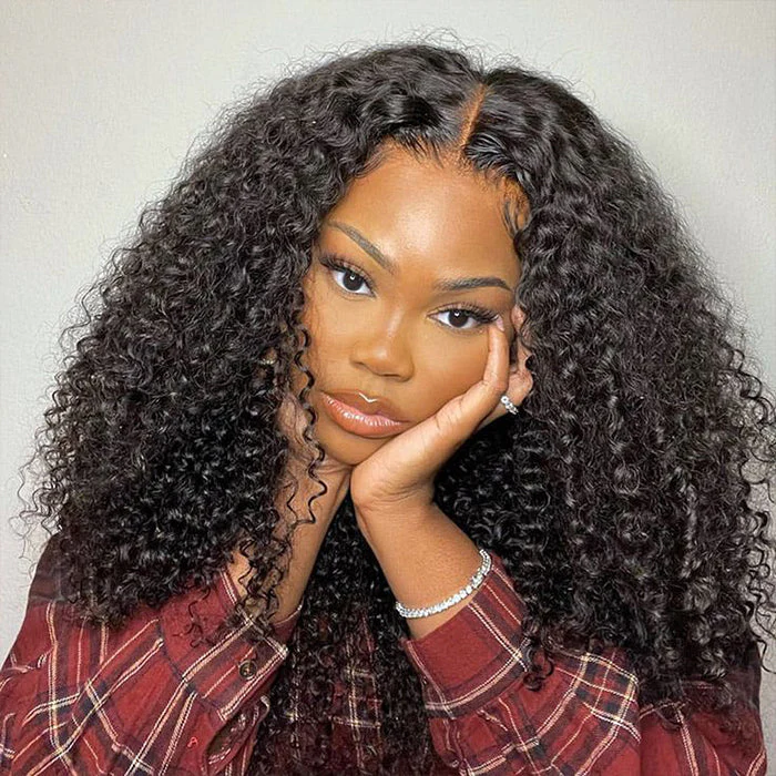 300% Density Popping Curly Glueless HD Lace Front Wig Pre Bleached Ready To Go Human Hair Wigs - Image 3
