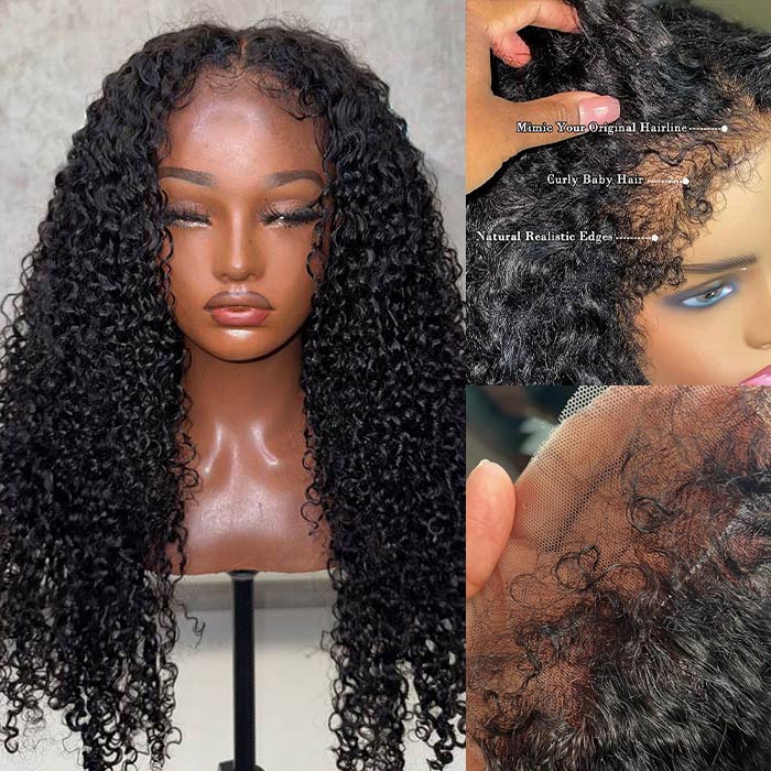 300% Density Popping Curly Glueless HD Lace Front Wig Pre Bleached Ready To Go Human Hair Wigs - Image 6