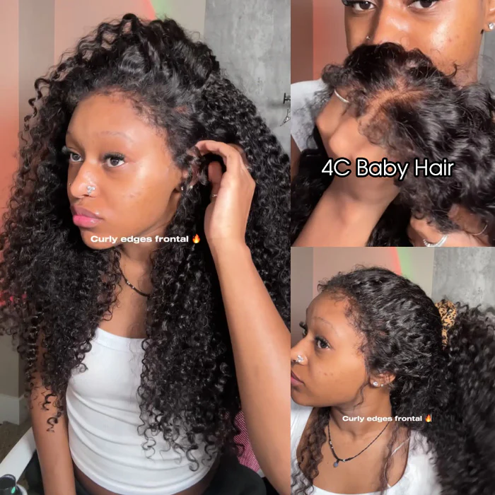 300% Density Popping Curly Glueless HD Lace Front Wig Pre Bleached Ready To Go Human Hair Wigs - Image 7