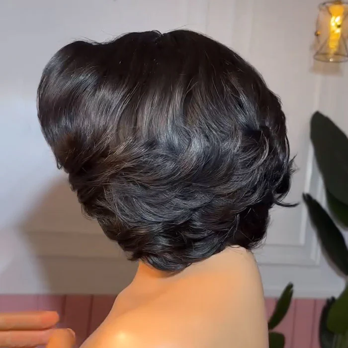 280% Density Layered Cut Body Wave Bob Wig Bleached Knots 8x5 Pre Cut HD Lace Human Hair Bob Wigs - Image 3