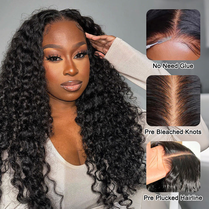 Pre Cut HD Lace Wigs 8x5 Lace Closure Wigs Curly Pre-Bleached Mini Knots Curly Human Hair Wigs - Image 5