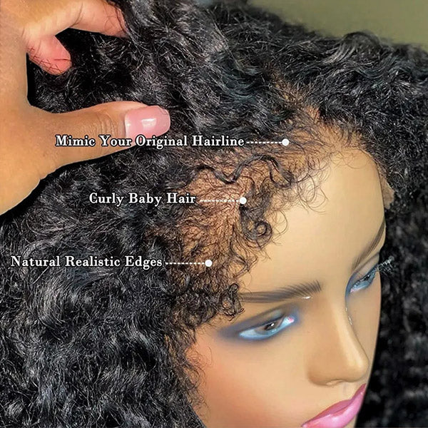 2Wigs $199 | Body Wave Curtain Bangs Wig + 4C Edges Curly Glueless Wig 8x5 Pre Cut HD Lace Wig Special Offer - Image 5