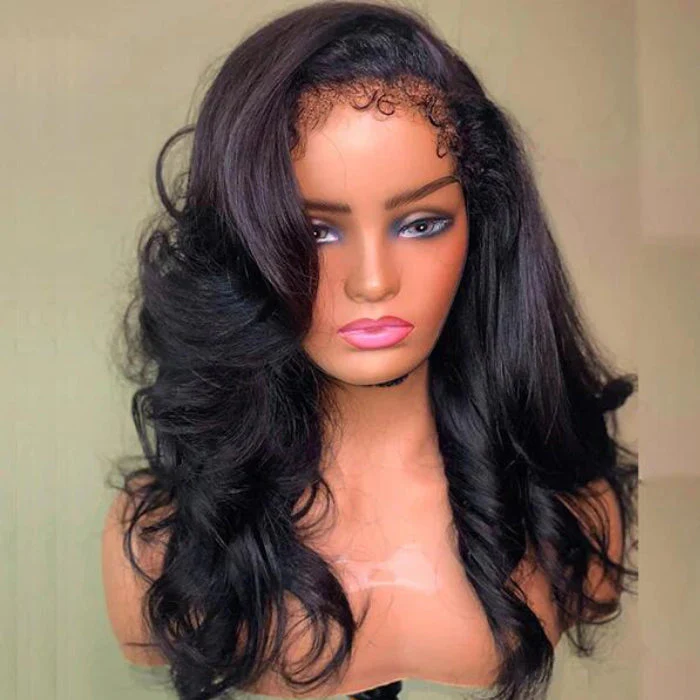 4C Edge Body Wave HD Lace Front Wig With Curly Baby Hair Pre Plucked Natural Hairline Glueless Human Hair Wigs - Image 3