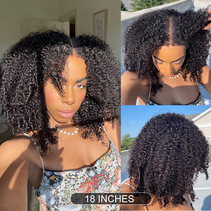 Limited Design | 4C Hairline Jerry Curly Wig 220% Density Glueless HD Lace Kinky Edges Afro Kinky Curly Human Hair Wigs - Image 9