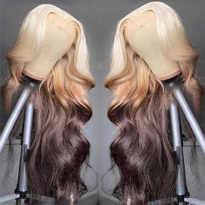 613 Blonde Ombre Lace Front Wig Brazilian Body Wave Human Hair Wigs Pre Plucked - Image 5