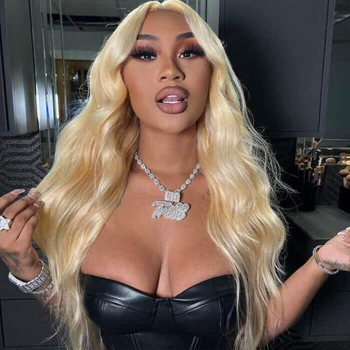 613 Blonde Wig Body Wave 13x6 Lace Frontal Human Hair HD Transparent Lace Wig - Image 3