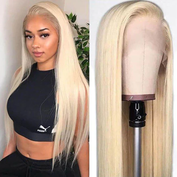 613 Honey Blonde Wigs Brazilian Straight HD Transparent 13x4 Lace Front Human Hair Wigs - Image 4