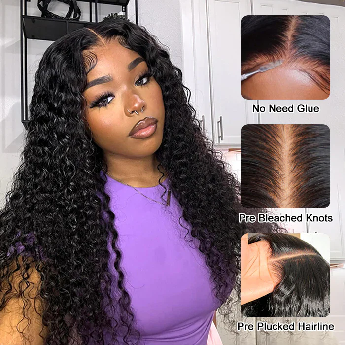 8x5 Pre Cut HD Lace Glueless Wig Deep Wave Human Hair Wigs For Sale 180% Density Special Offer - Image 3