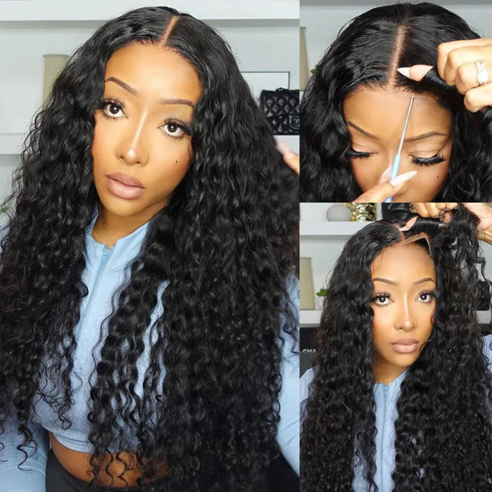 2Wigs $189 | 8x5 Deep Parting Glueless Body Wave & Water Wave Pre Cut HD Lace Wig Special Offer - Image 3