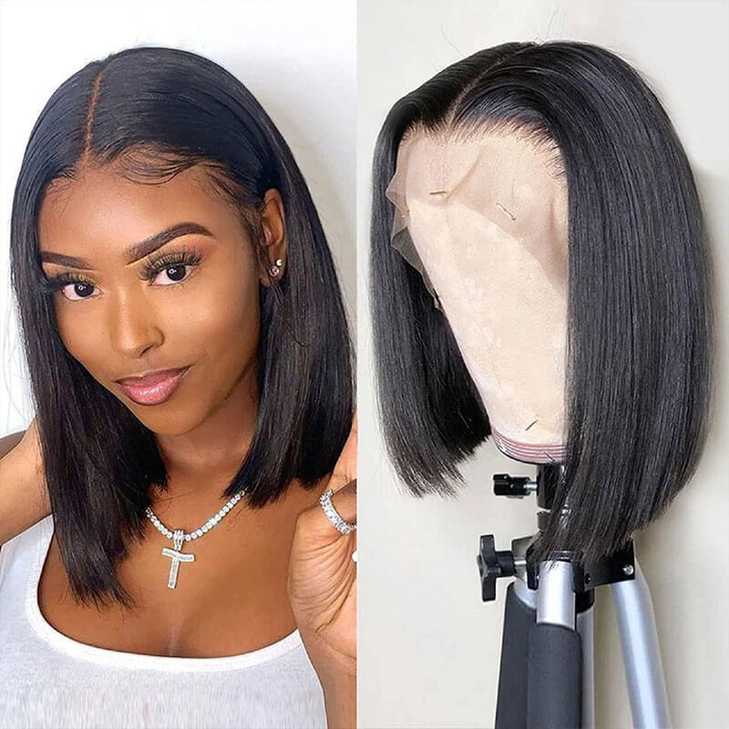 Subella Hair Bob Hair Wigs Straight 13x4 HD Transparent Lace Front Wigs 100% Human Virgin Hair Wigs - Image 5