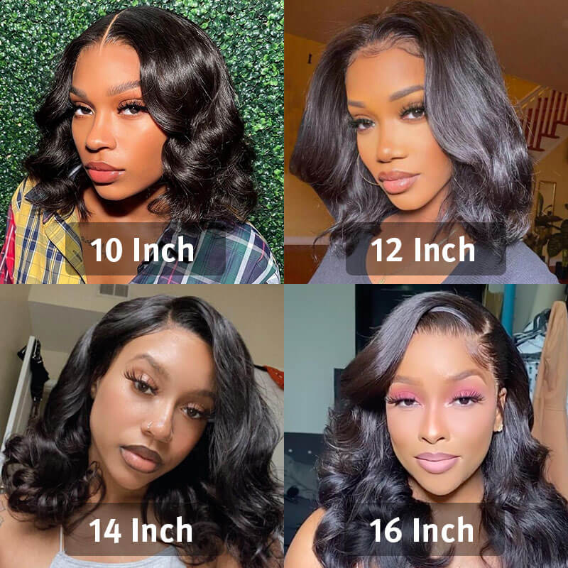 Pre-Styled Side Part Glueless Body Wave Bob Wigs Pre Cut Lace Front Wig 12A Grade Short Cut Style - Image 8