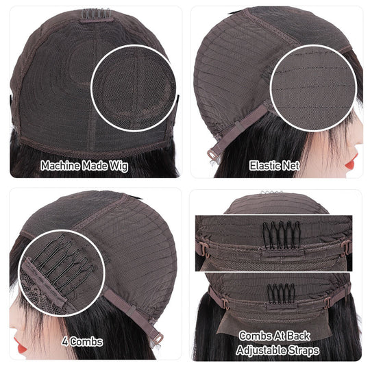 Curtain Air Bangs Body Wave Human Hair Wigs 13x4 /4x4 Lace Wig/ Full Machinemade Wig Available - Image 8