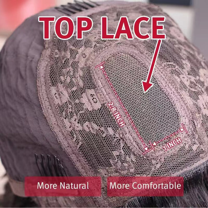 Body Wave Wig Top Lace Wig With Bangs Glueless Wigs 100% Human Hair| Beginner Friendly - Image 4