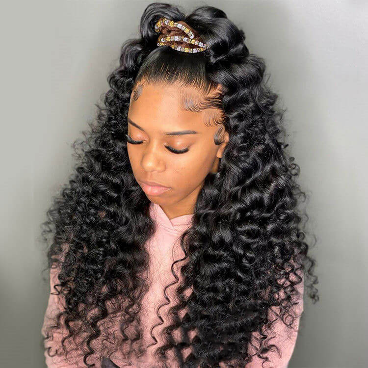 Subella Bouncy Loose Wave HD Transparent Lace Front Wigs Unprocessed Glueless Human Hair Wig - Image 3