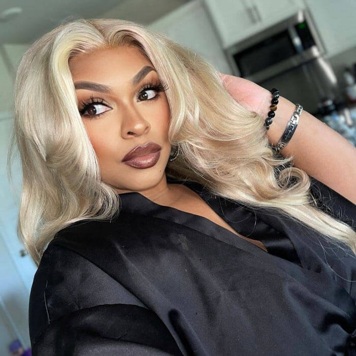 Curtain Bangs Blonde Hair With Highlights Wig Body Wave Glueless HD Lace Human Hair Wigs - Image 10