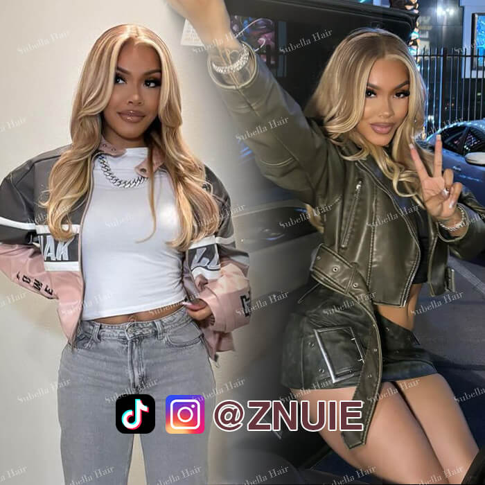 Curtain Bangs Blonde Hair With Highlights Wig Body Wave Glueless HD Lace Human Hair Wigs - Image 7