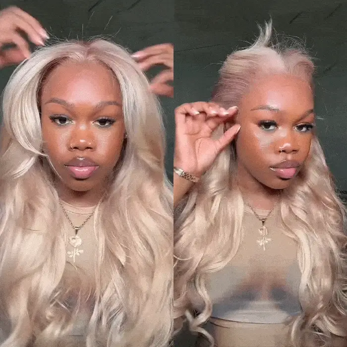 Curtain Bangs Glueless HD Lace Wig Chic Retro Body Wave Human Hair Wigs with Adjustable Strap - Image 14