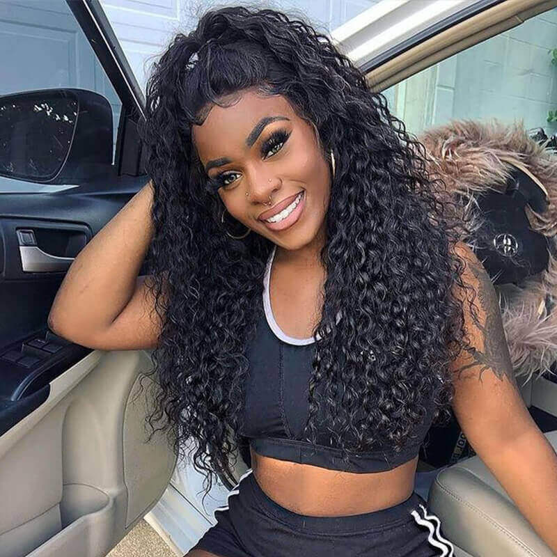 Deep Curly 360 Lace Front Wigs HD Transparent Lace Wig Wet And Wavy Human Hair - Image 7
