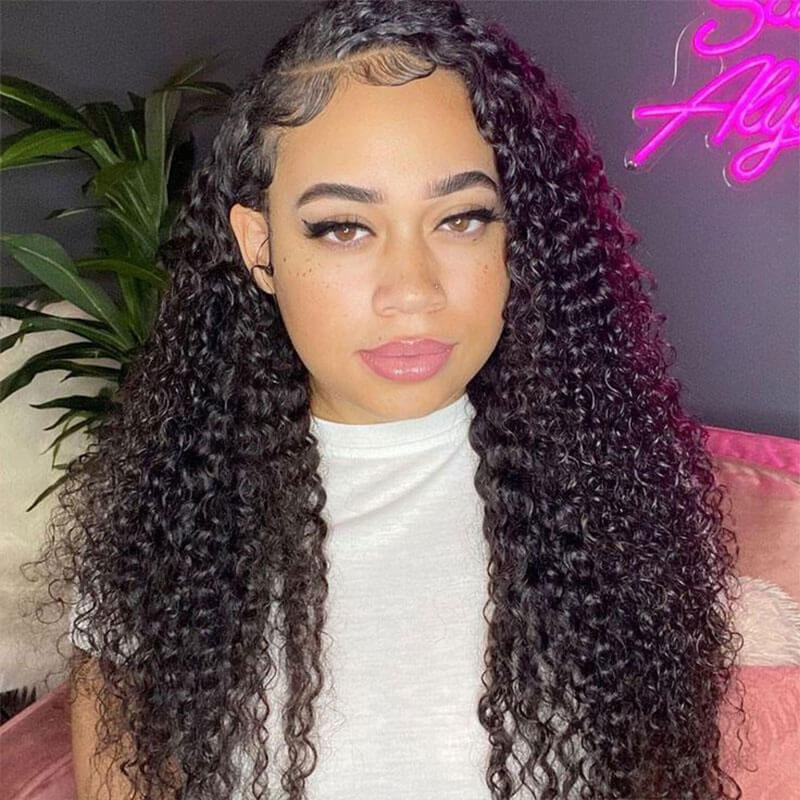 Subella Hair Curly HD Transparent Lace Front Wig Pre Plucked Natural Hair Liner 100% Human Virgin Hair Wigs - Image 4