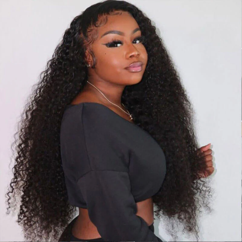 Subella Curly Wig 100% Human Hair Swiss Lace Curly Hair 13*4 HD Transparent Lace Front Wig - Image 3