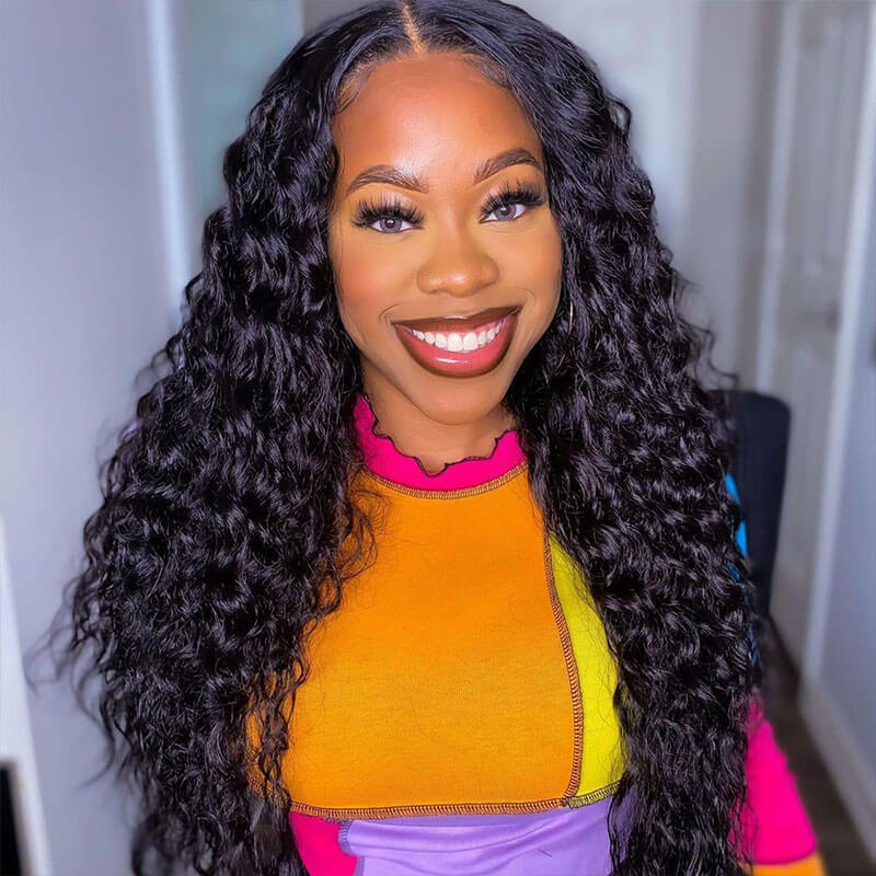 Deep Wave 360 Lace Front Wigs HD Transparent Lace Wig Wet And Wavy Human Hair - Image 3