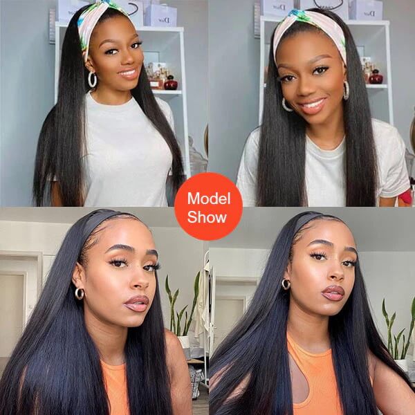 Straight Headband Wig Natural Color Human Virgin Hair Wig Headband Half Wig| Beginner Friendly - Image 6