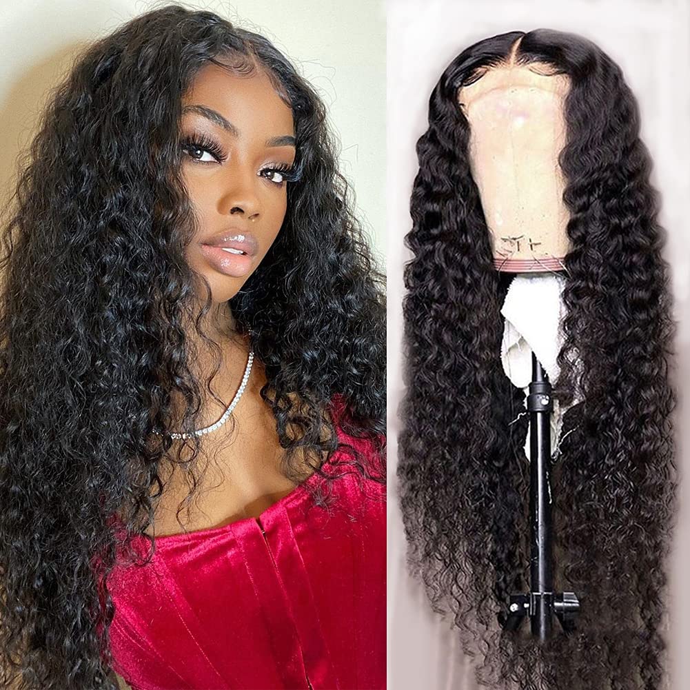 $89.9 Super Deal | 24Inch Water Wave 4x4 Transparent Lace Closure Wigs Special Offer - Image 3