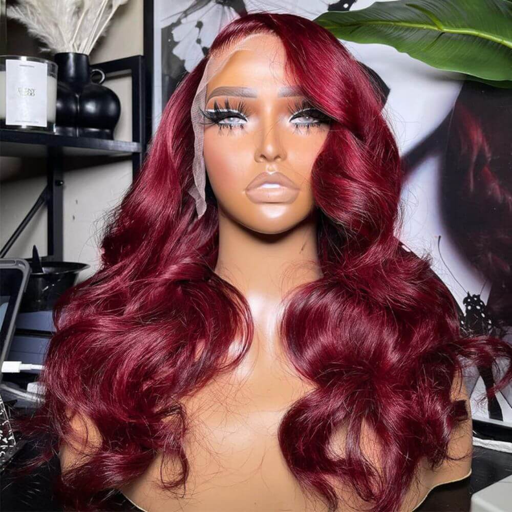 20"=$149 99J Burgundy Red Straight/Body Wave Wigs 13x4/4x4 HD Lace Front Wig Special Offer - Image 5