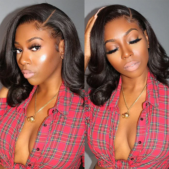 14"=$89 Body Wave Short bob Wigs 13x4 Lace Front Wigs 100% Real Human Hair Wig Special Offer - Image 3