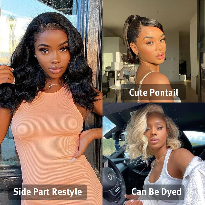 14"=$89 Body Wave Short bob Wigs 13x4 Lace Front Wigs 100% Real Human Hair Wig Special Offer - Image 6