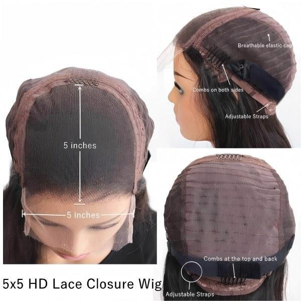Clearance Sale | #613 Honey Blonde Body Wave 5x5 HD Lace Closure Human Hair Wigs Special Offer - Image 4