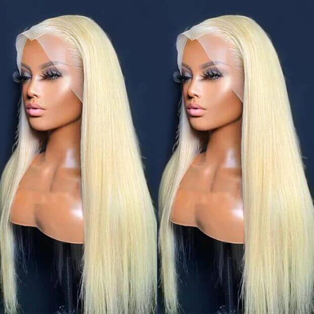 613 Blonde 13x6 HD Lace Front Human Hair Wigs Pre Plucked Straight Wig - Image 4