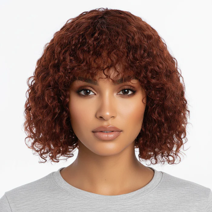 Clearance Sale | Glueless Curly Bob Wig Short Human Hair Wig With Bangs For Women Special Offer - Image 6