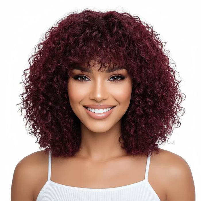 Clearance Sale | Glueless Curly Bob Wig Short Human Hair Wig With Bangs For Women Special Offer - Image 7
