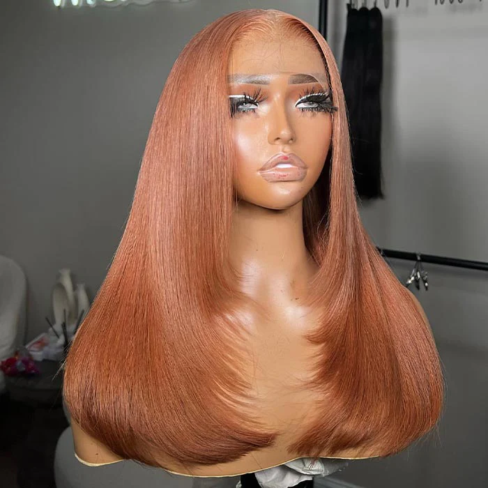 Clearance Sale | Glueless Layered Cut Chocolate Brown Straight Wig 8x5 Pre Cut HD Lace Wig Special Offer - Image 4
