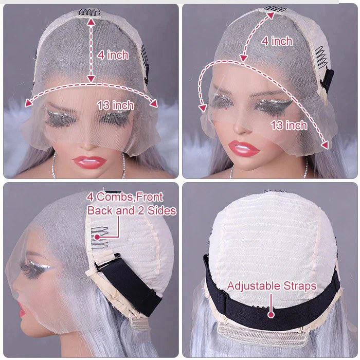Grey Human Hair Body Wave Wig 13x4 HD Lace Frontal Wig Colored Human Hair Wigs For Women - Image 8