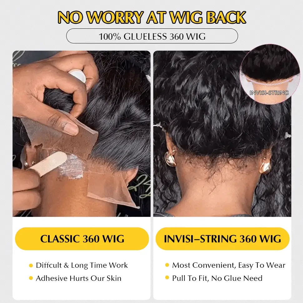 Put On & Go Upgraded Hidden Strap Snug Fit 360 Lace Frontal Wig Glueless Human Hair Wigs Special Offer - Image 6