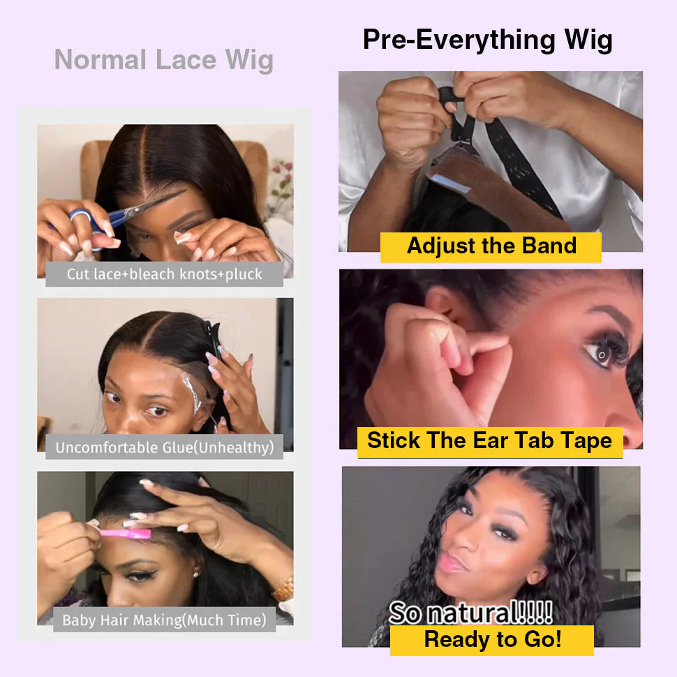 Kinky Straight 13x4 Pre Cut HD Lace Front Wig 13x6 Full Lace Pre-All Glueless Wig - Image 5