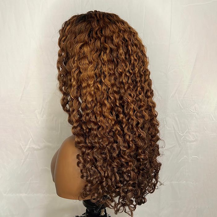 Limited Design | Coily Curly 4C Edges Wig Black Brown Ombre Glueless HD Lace Wig Realistic Hairline - Image 3