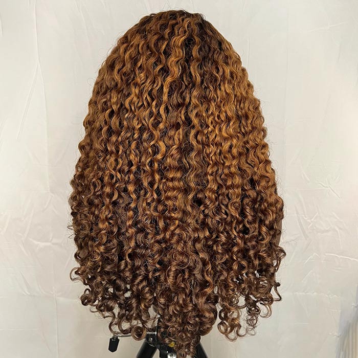 Limited Design | Coily Curly 4C Edges Wig Black Brown Ombre Glueless HD Lace Wig Realistic Hairline - Image 5